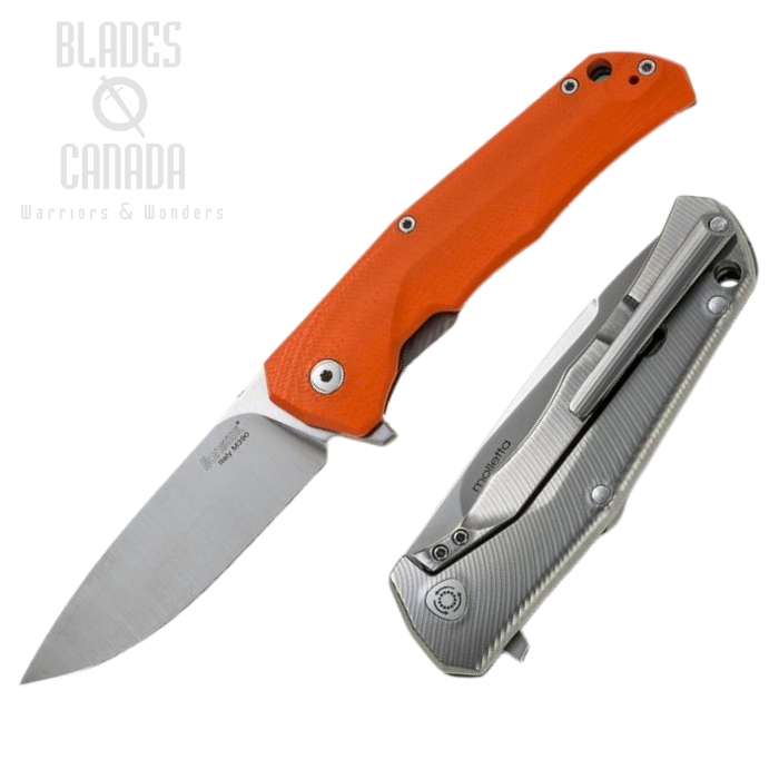 Lion Steel T.R.E. Flipper Framelock Knife, M390, Titanium/G10 Orange TRE GOR
